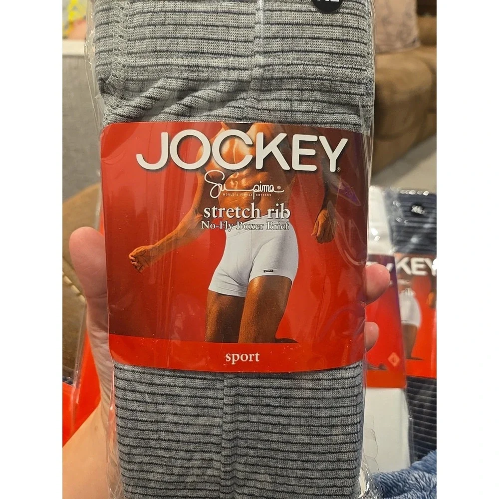 Jockey Supima Cotton Sport Boxer Brief XL Lot of 5 Stretch Rib No Fly NWT 2005